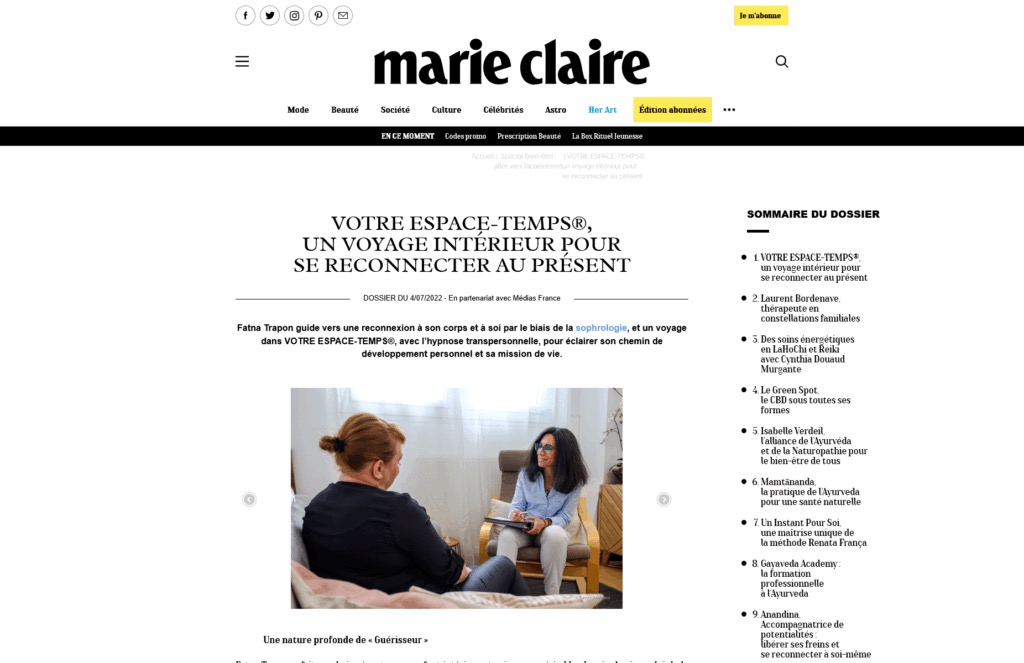 Interview Marie Claire