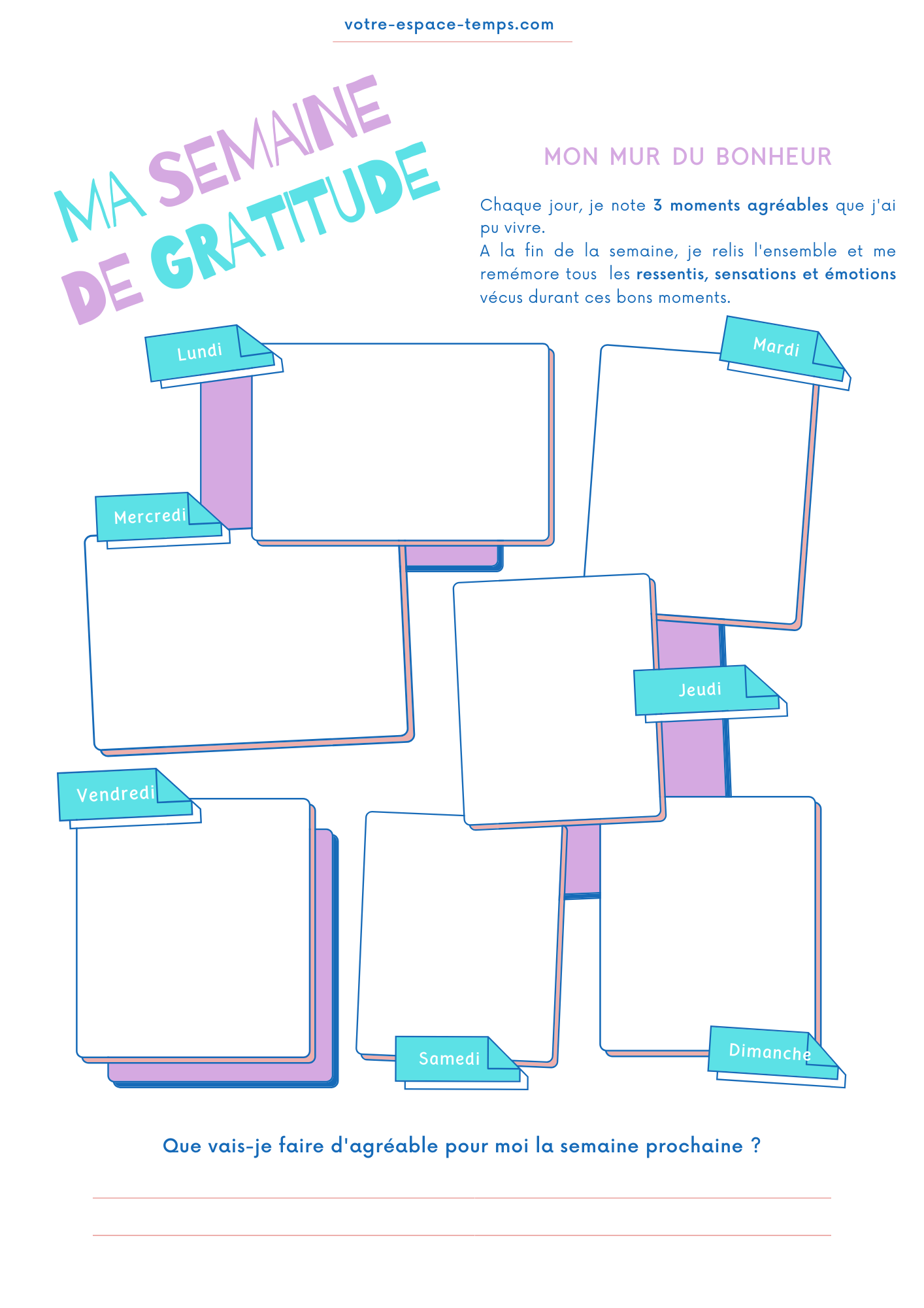 Fiche ma semaine de gratitude